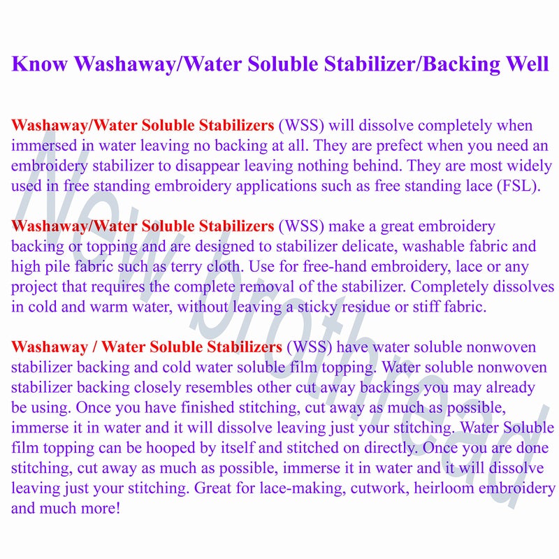 New Brothread Wash Away - Water Soluble Machine Embroidery Stabilizer Backing & Topping 10" x 3 Yd roll - Light Weight - Cut into Variable Sizes for Machine Embroidery and Hand Sewing - Image 3